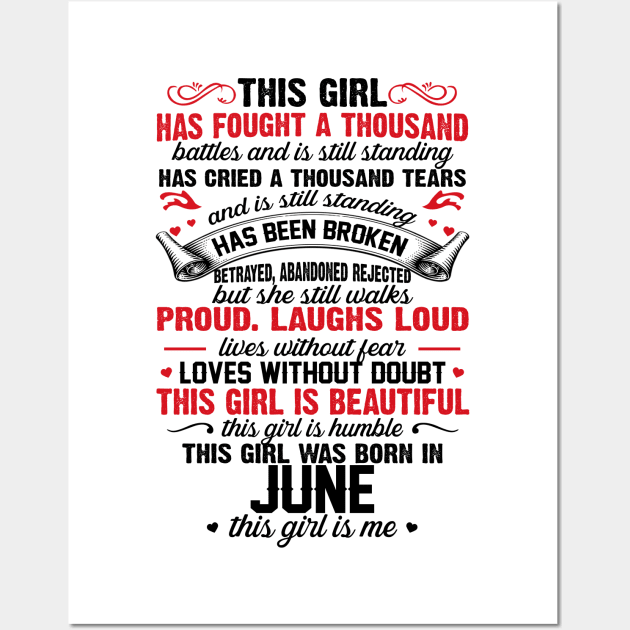 This Girl Was Born In June Wall Art by xylalevans